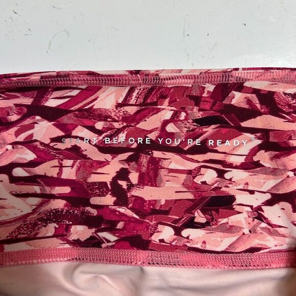 FourLaps NWT Arc Confetti Camo Pink High Rise Bike Workout Shorts Size XL - Picture 9 of 12